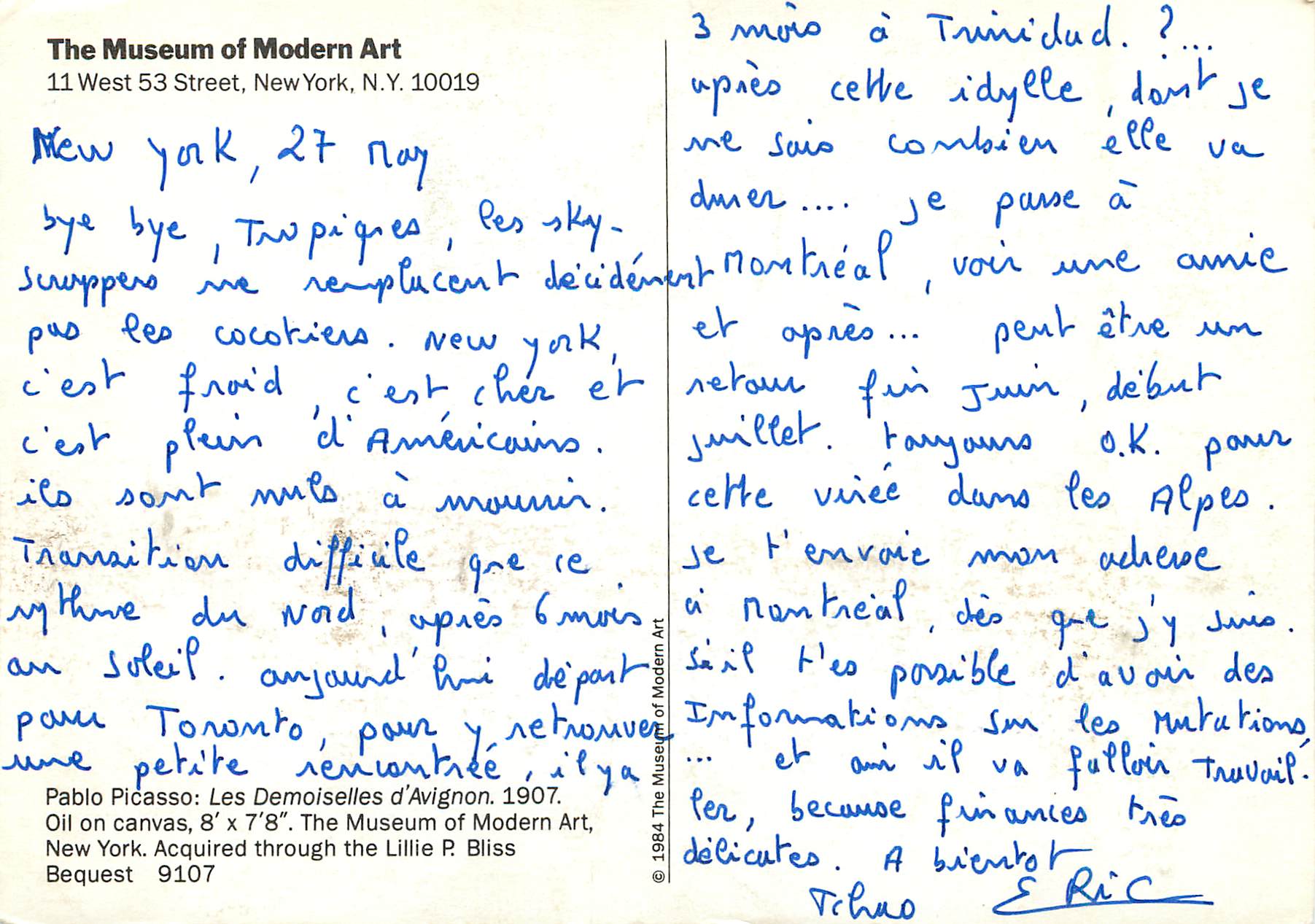 Les Demoiselles d'Avignon — Pablo Picasso — The Museum of Modern Art — Rückseite