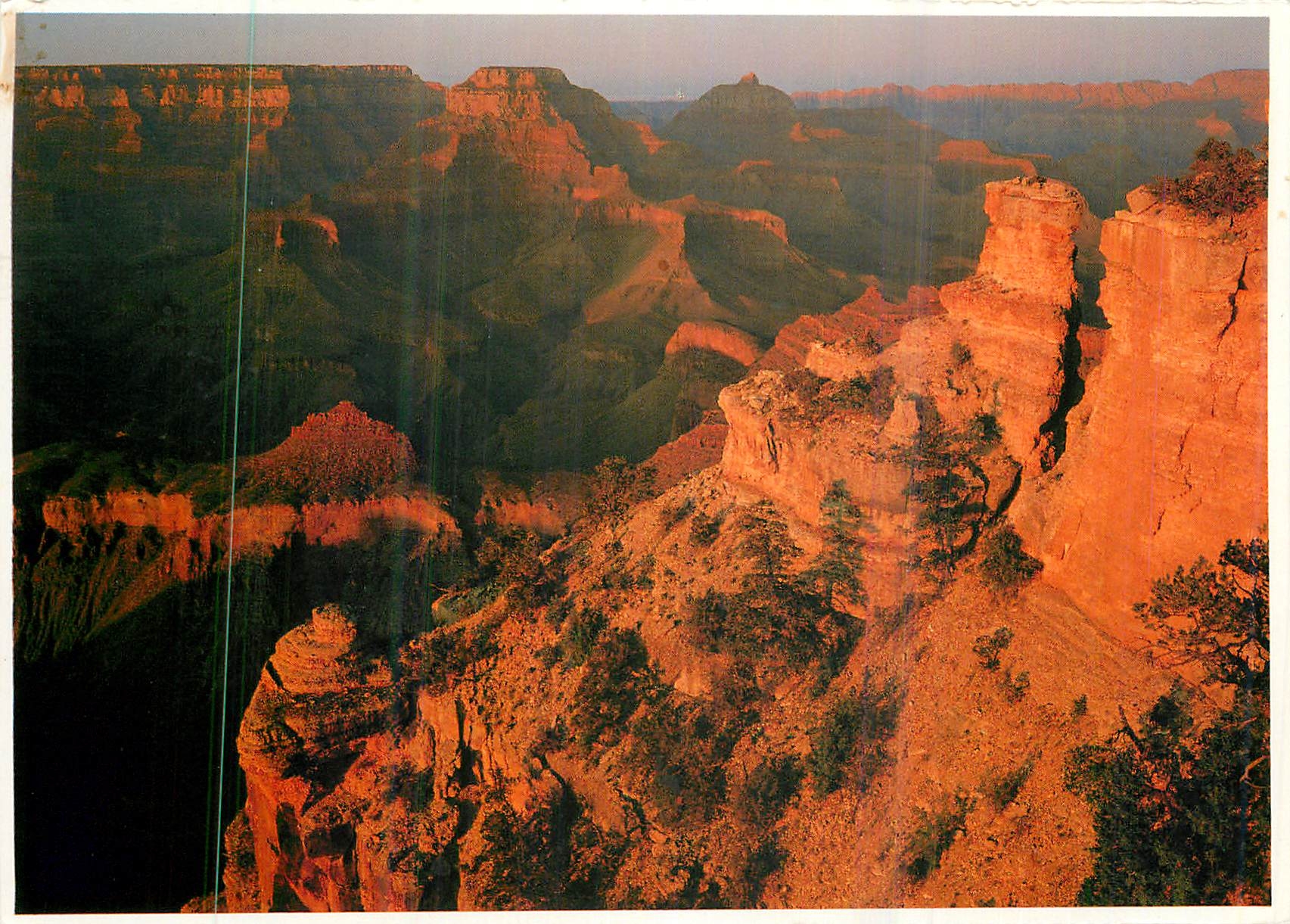 CPM Grand Canyon National Park Arizona the Sunset Casts Its Evening Glow on the Canyon Walls