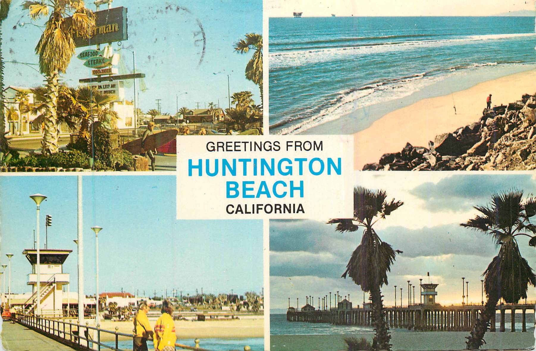 CPM Greeting from Huntington Beach California