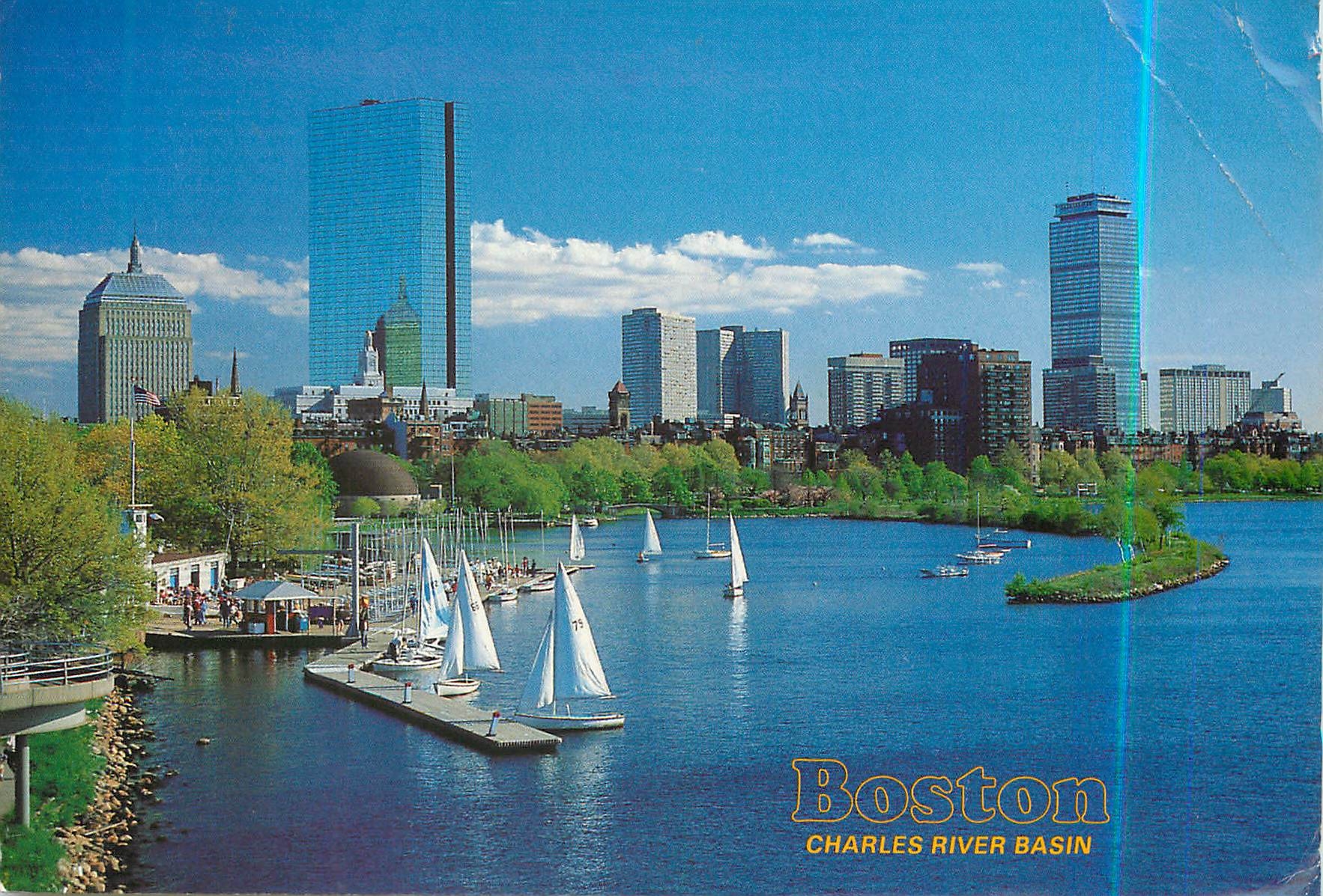 CPM Boston Charles River Basin And Back Bay Skyline Boston Massachusetts