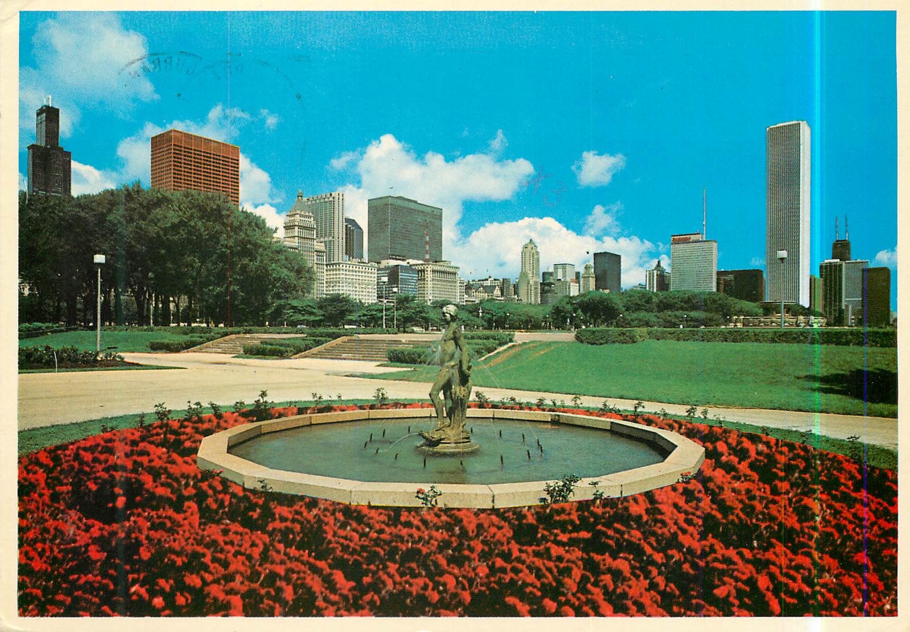 CPM Chicago Illinois A Magnificent View at the Chicago Skyline from Grant Park