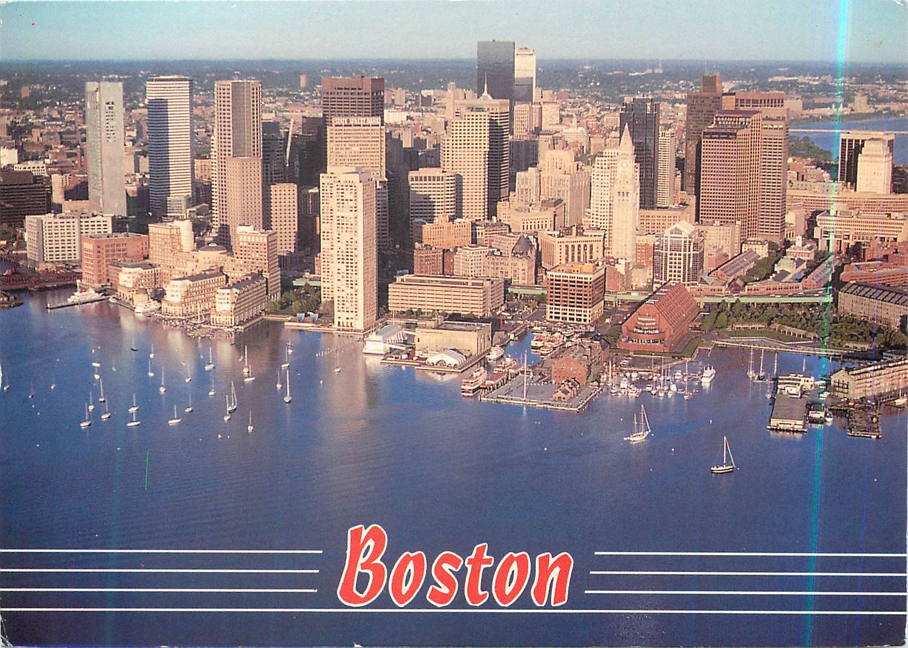 CPM Boston Harbor and City Skyline Boston Massachusetts