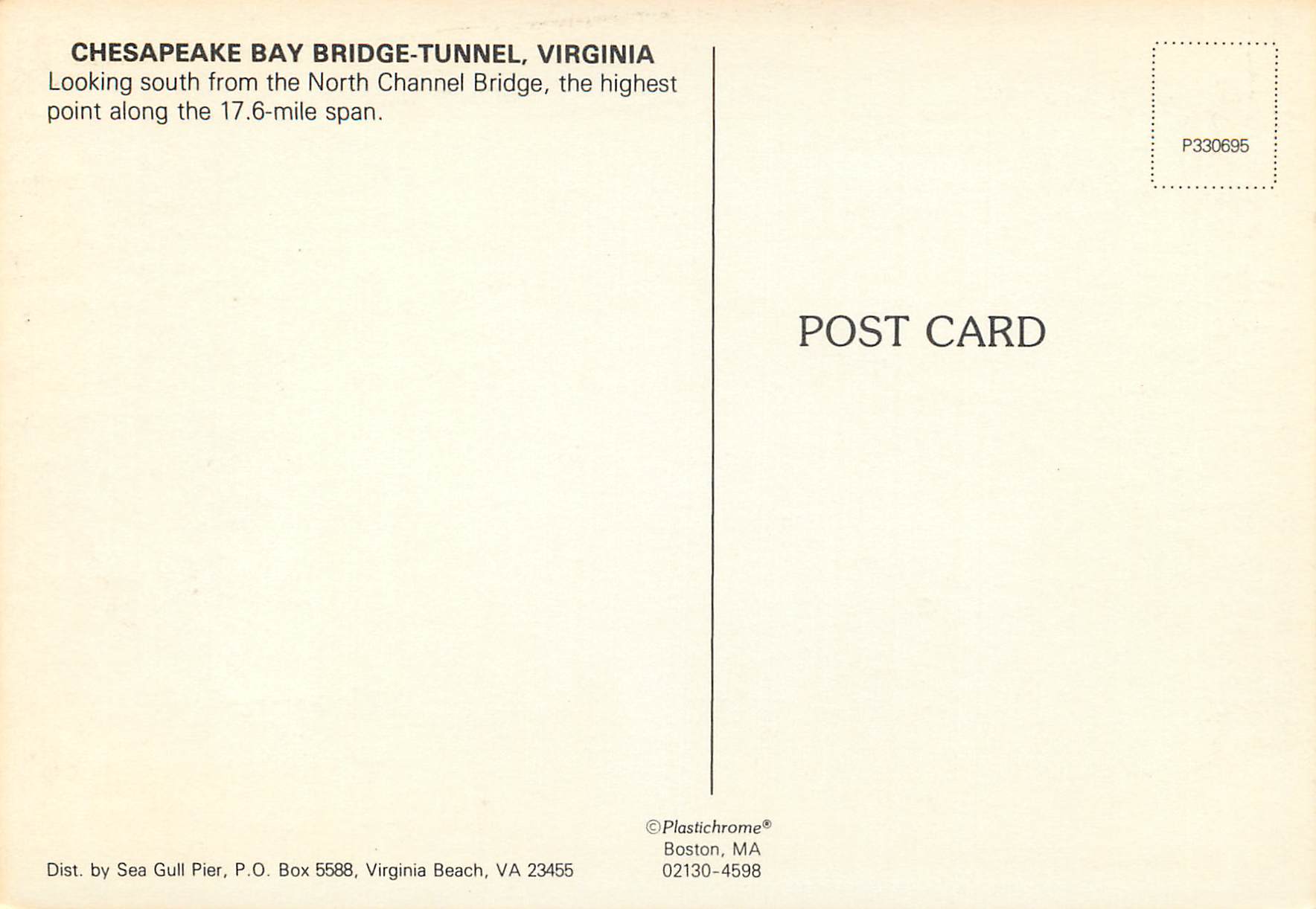 CPM Chesapeake Bay  Bridge Tunnel Virginia — Back