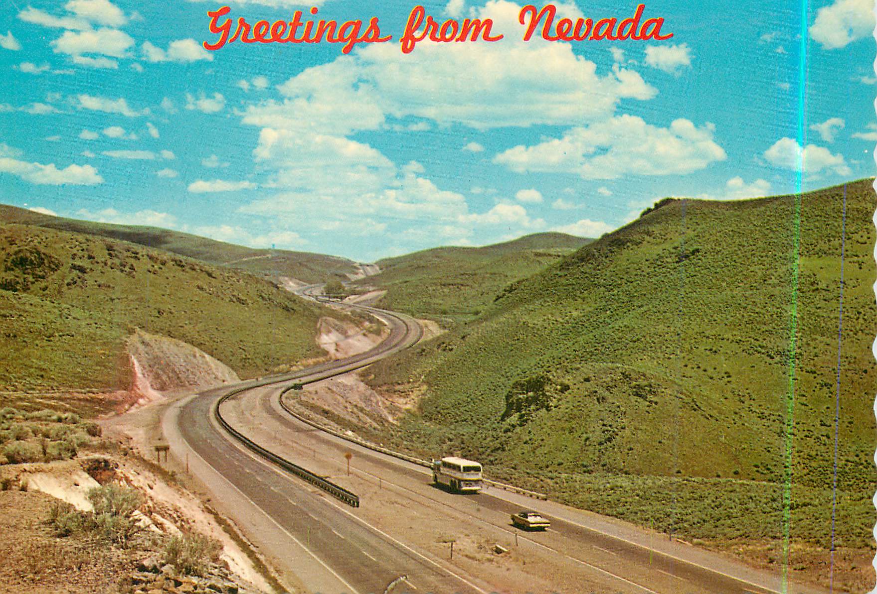 CPM Greeting from Nevada Emigrant Pass On Hi way 40 (Interstale 80)