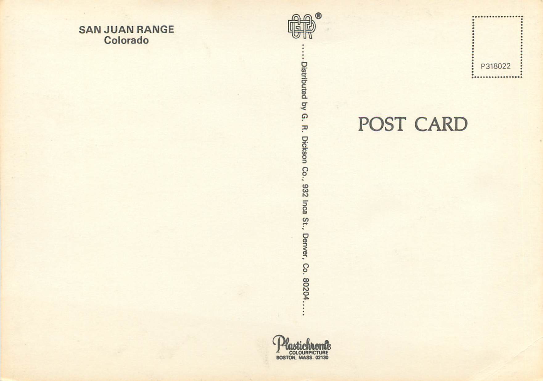 CPM San Juan Range Colorado — Back
