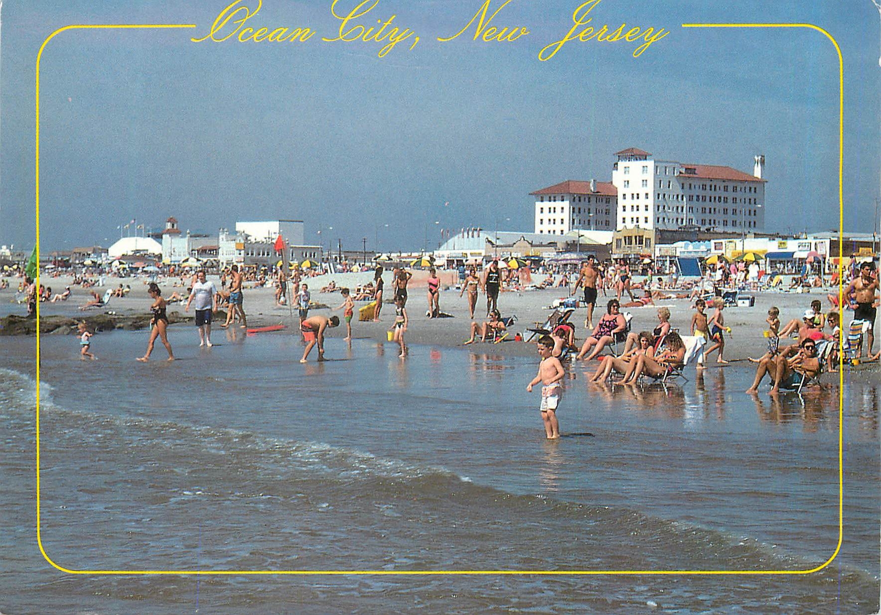 CPM Ocean City New Jersey Surf Bathers and Wide Beach