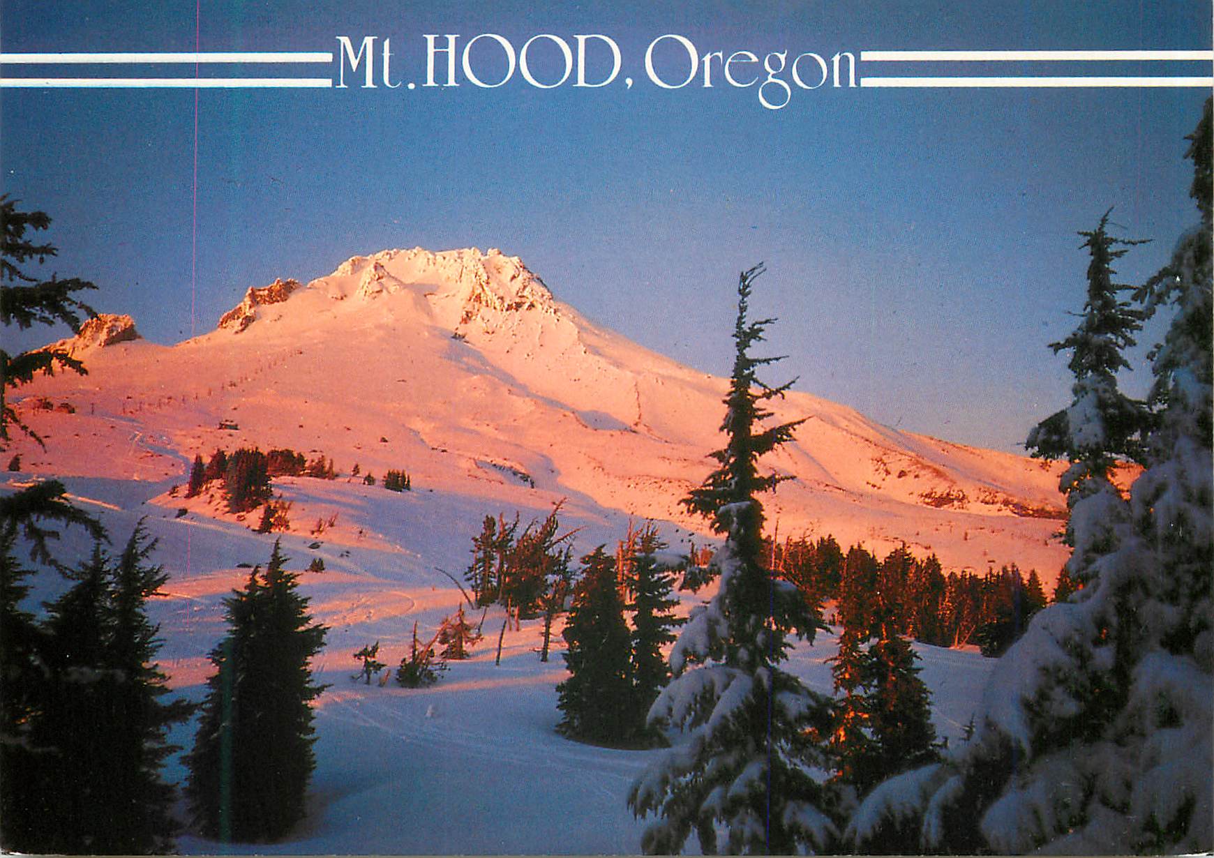 CPM MT Hood Oregon Beautiful Alpenglow on the  tallest Peak in Oregon