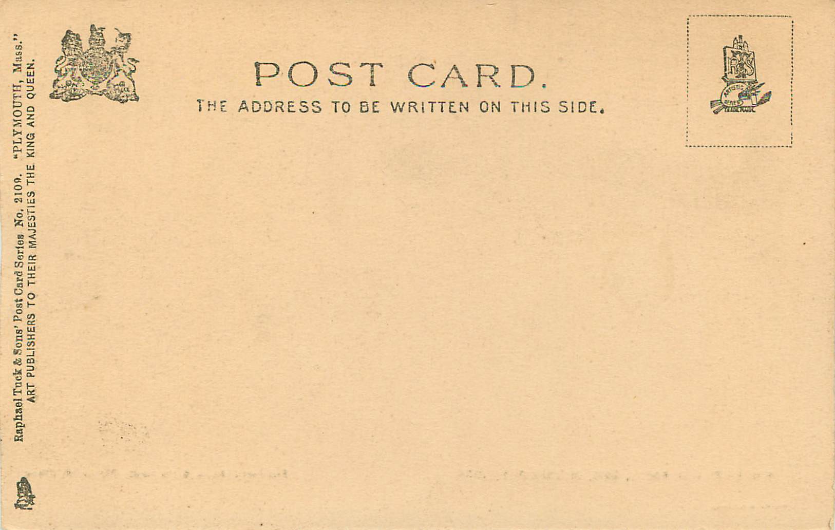 CPA the Howland House 1666 Pilgrim PLymouth — Back