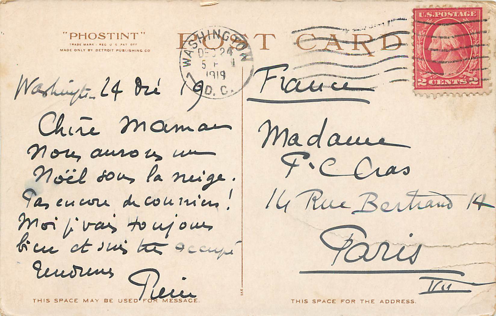 CPA Bureau of Printing and Engraving Washington DC — Rückseite