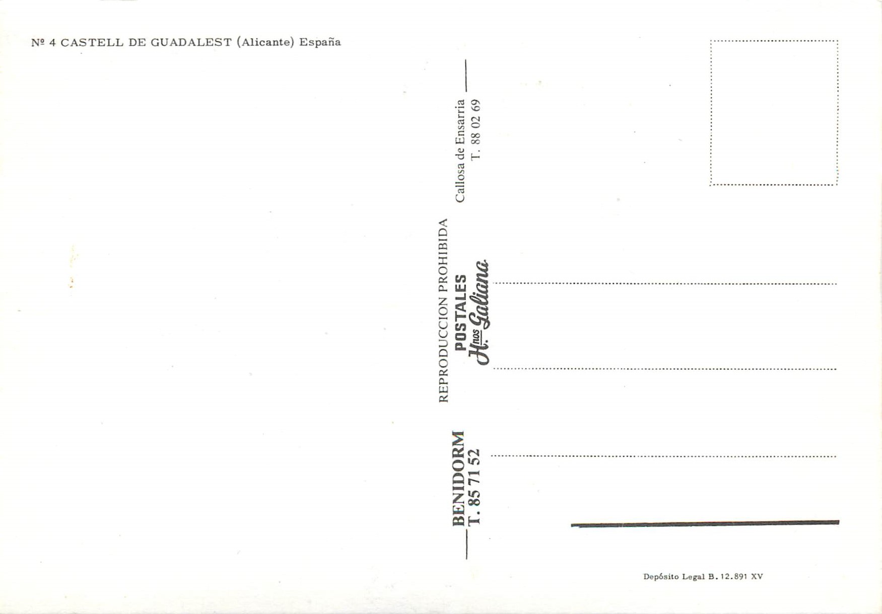 CPM Castel de Guadalest (Alicante) Espana Ane Donkey — Verso