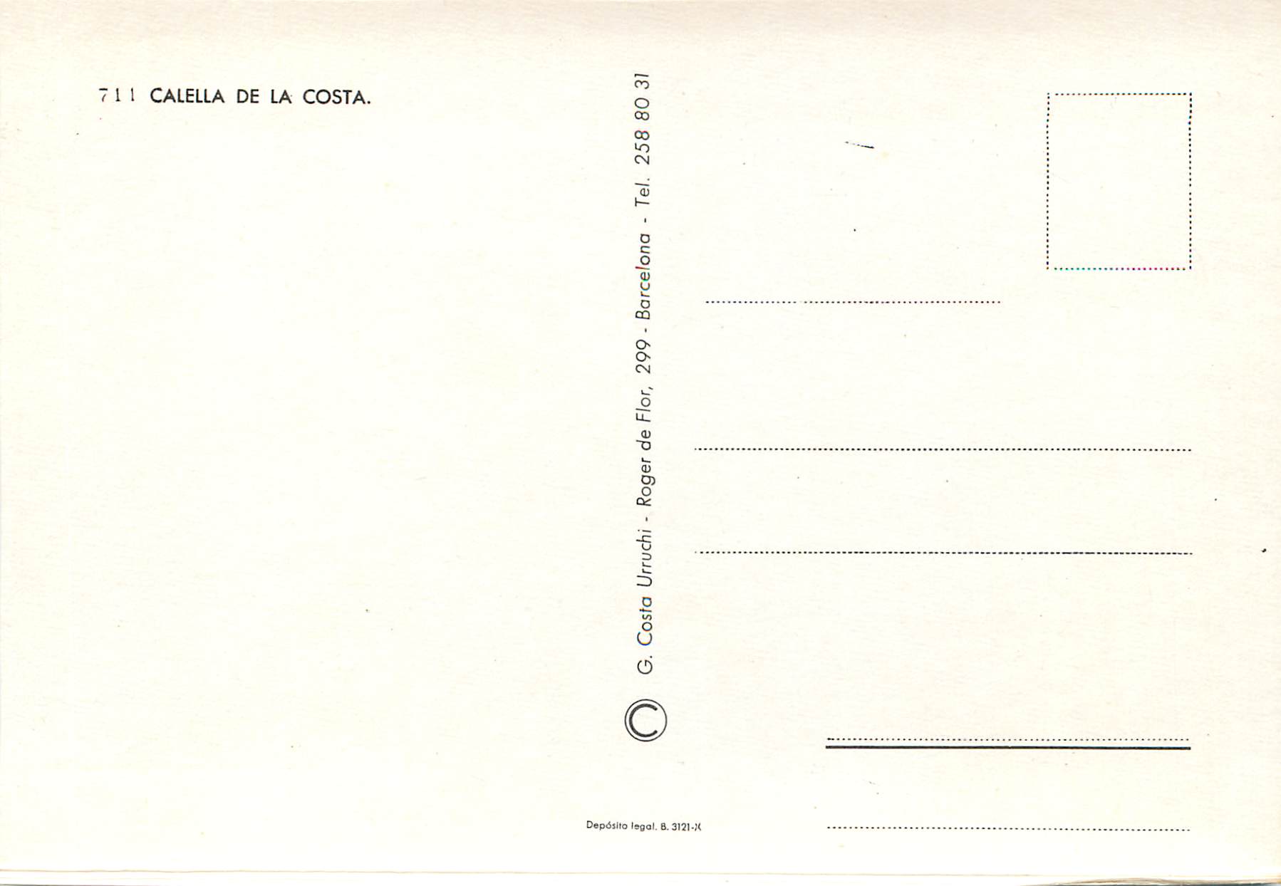 CPM Calella de la Costa — Back