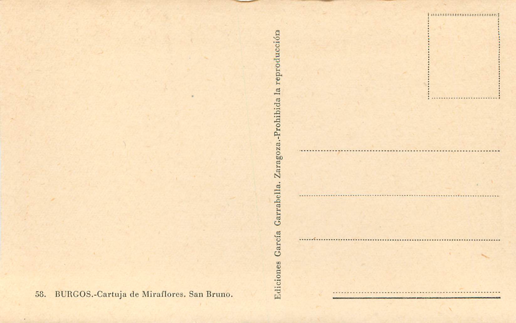 CPM Burgos Cartuja de Miraflores San Bruno — Rückseite