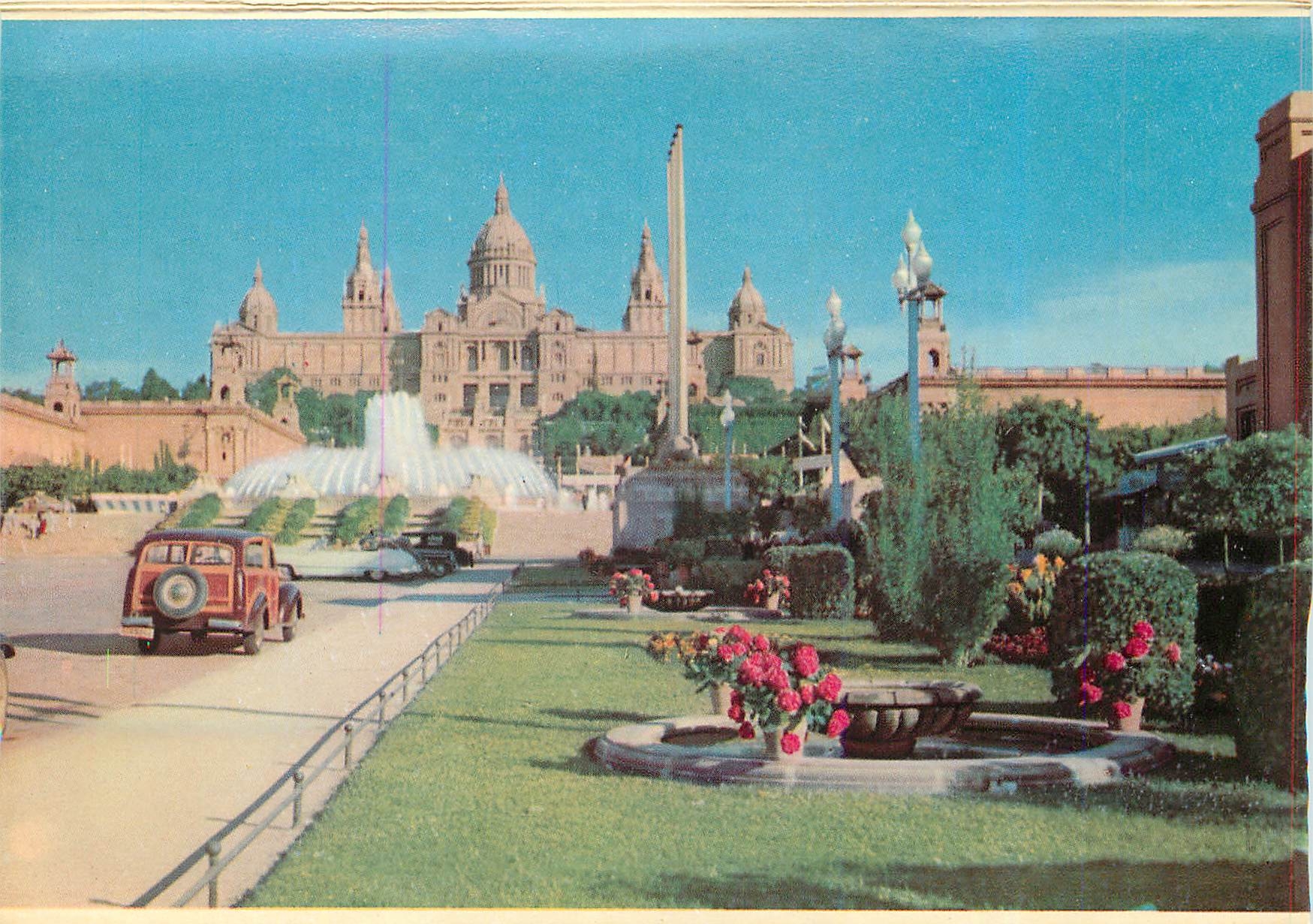 CPM Barcelona Le Parc de Montjuich L'Avenue Reine Marie Christine