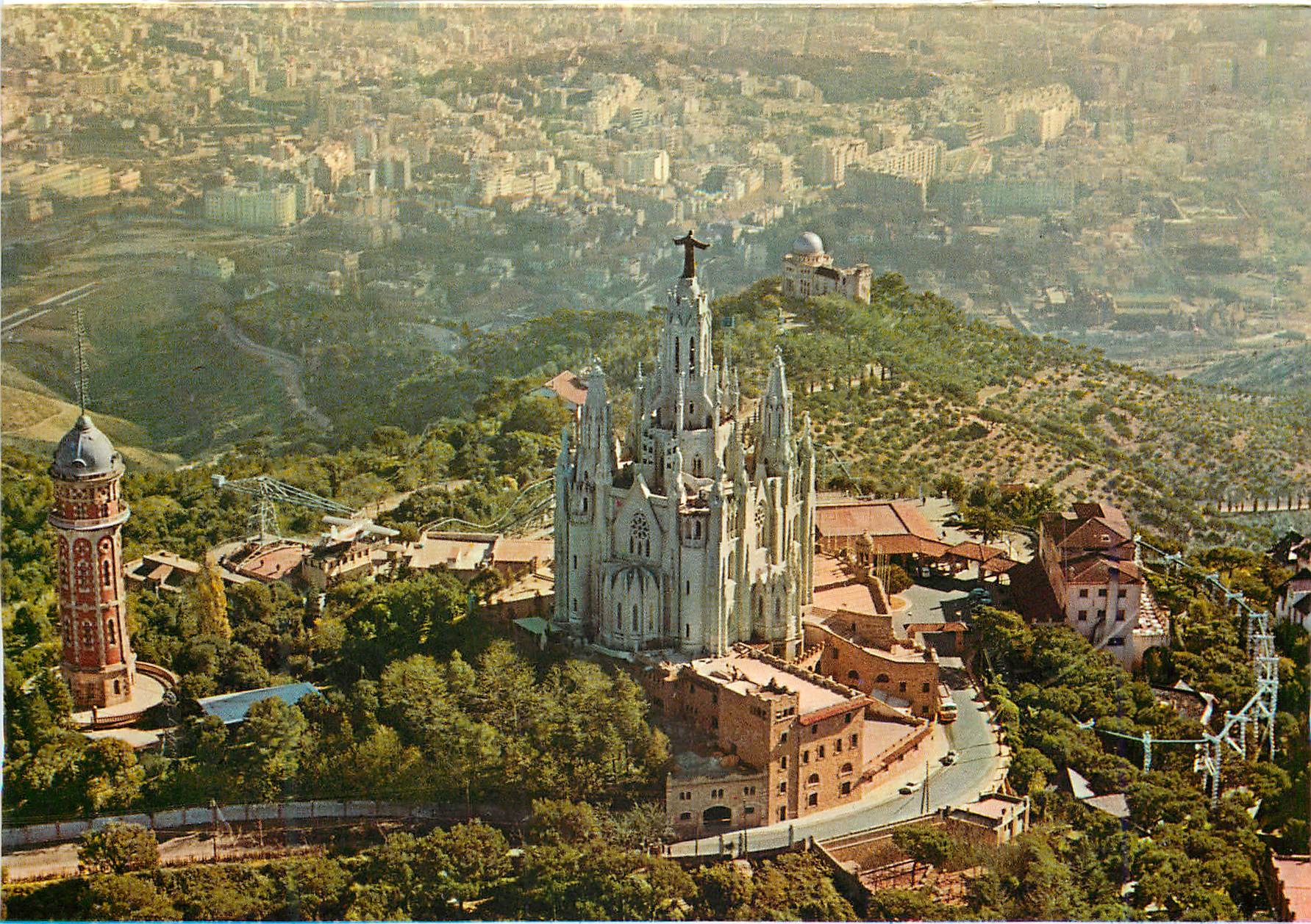 CPM Barcelona Basilique Expiatoire National du Sacre Coeur Vue Aerien