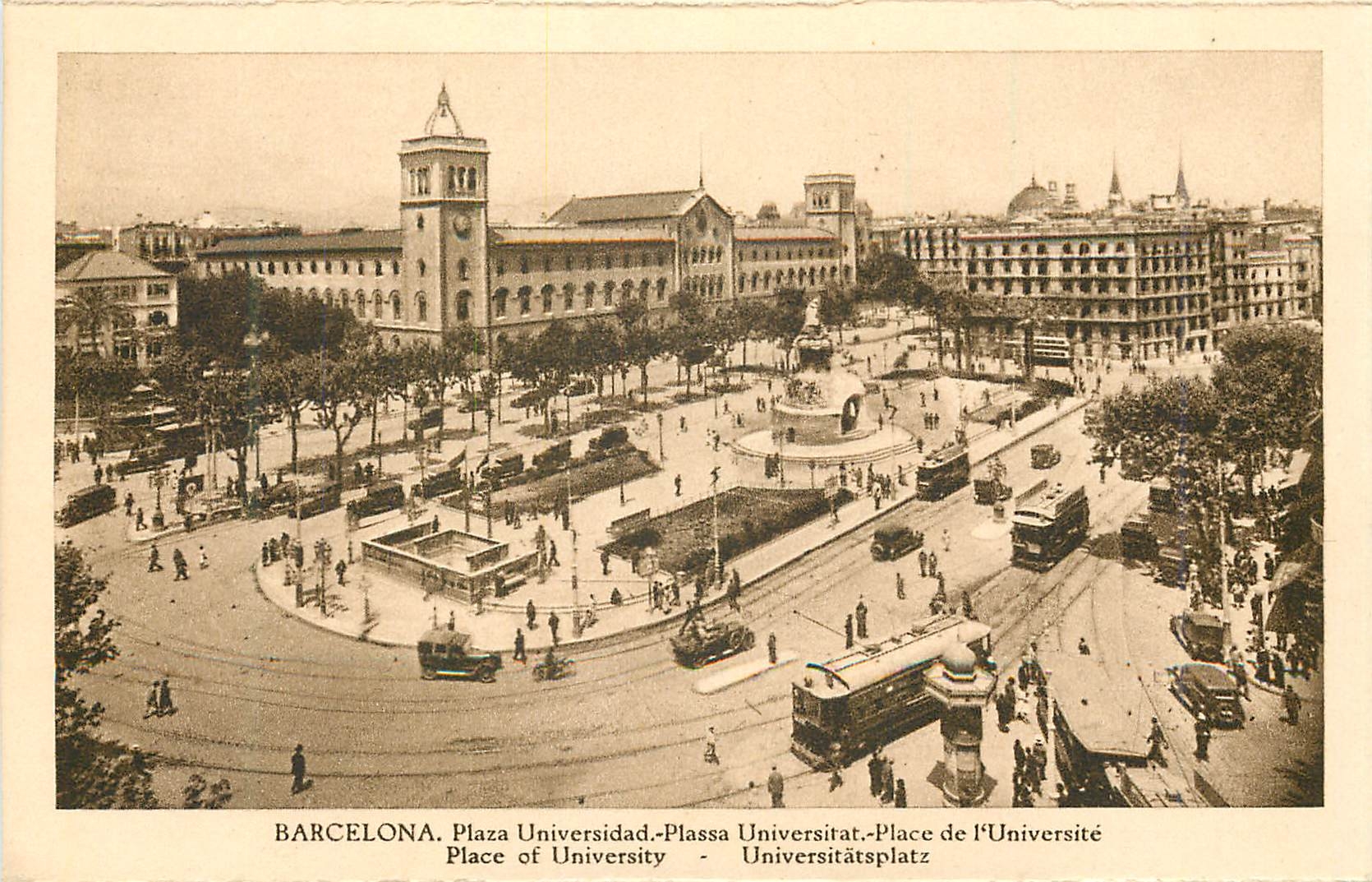 CPA Barcelona Place de l'Universite Tramway