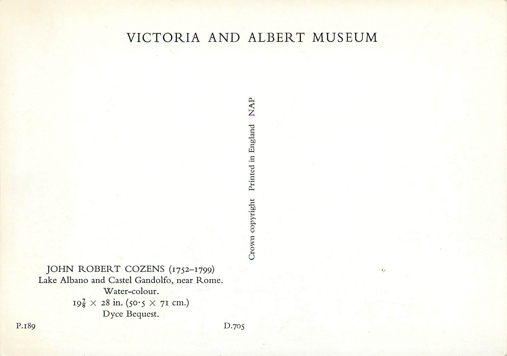 CPM Victoria and Albert Museum John Robert Cozens (1752 1799) — Verso