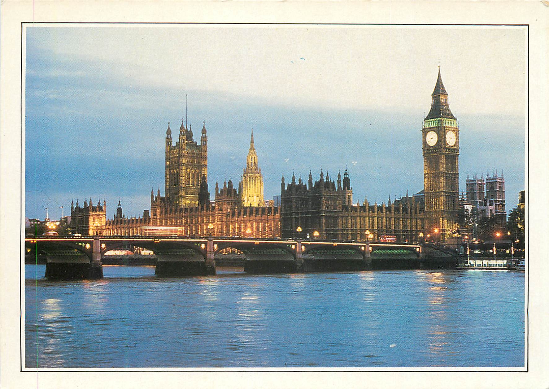 CPM London Beyond Westminster Bridge The Houses of Parliament VictoriaTower and Big Ben