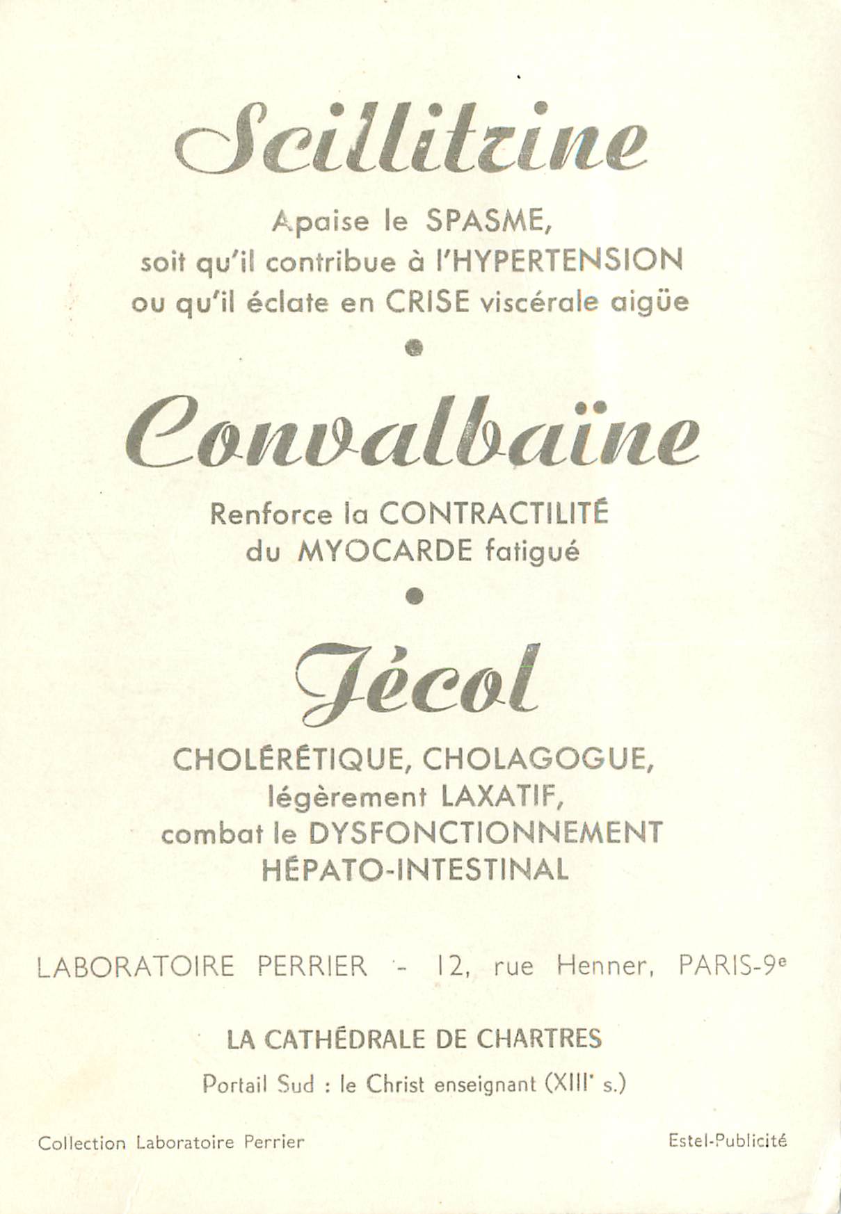 CPM Scillitrine A Paise le Spasme soit qu'il Contribue a L'Hypertension ou qu'il Eclate en Crise Viscerale Aigue Paris — Rückseite