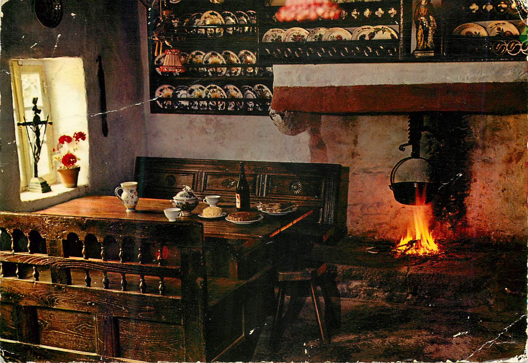Intérieur de chaumière — Porzay (Sainte-Anne-la-Palud) — Éditions d'Art JOS.