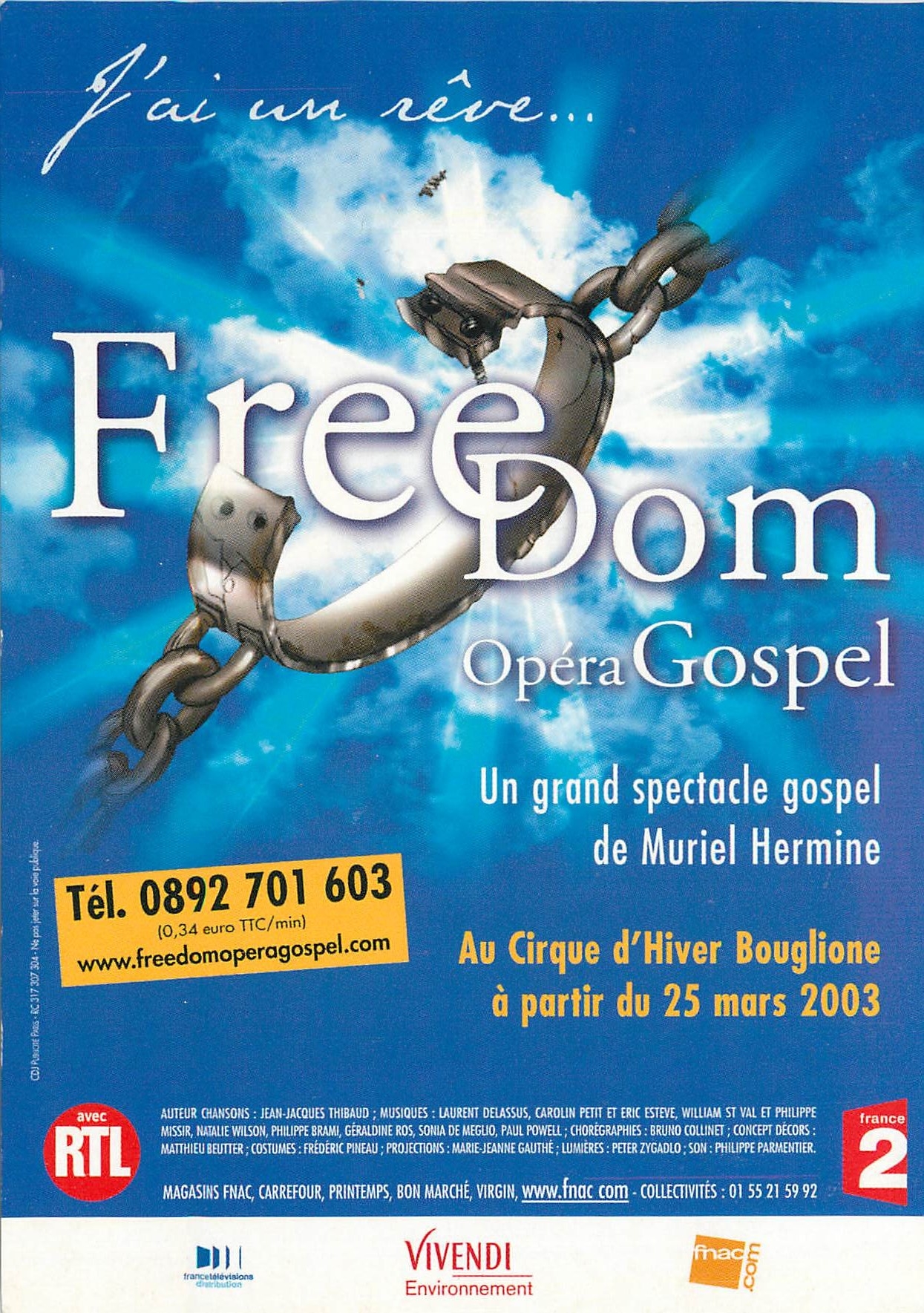 CPM Freedom Gospel Album disponible en Cd K7 Premier extrait j'ai un Reve  Cirque d'hiver Bouglione