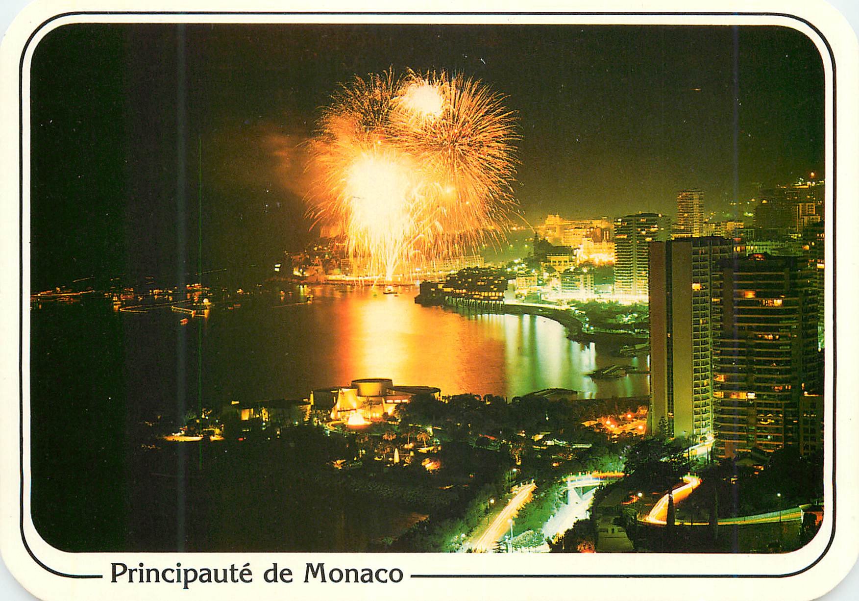 CPM Principaute de Monaco Reflets de la Cote d'Azur Monte Carlo Feu d'Artifice sur le Port