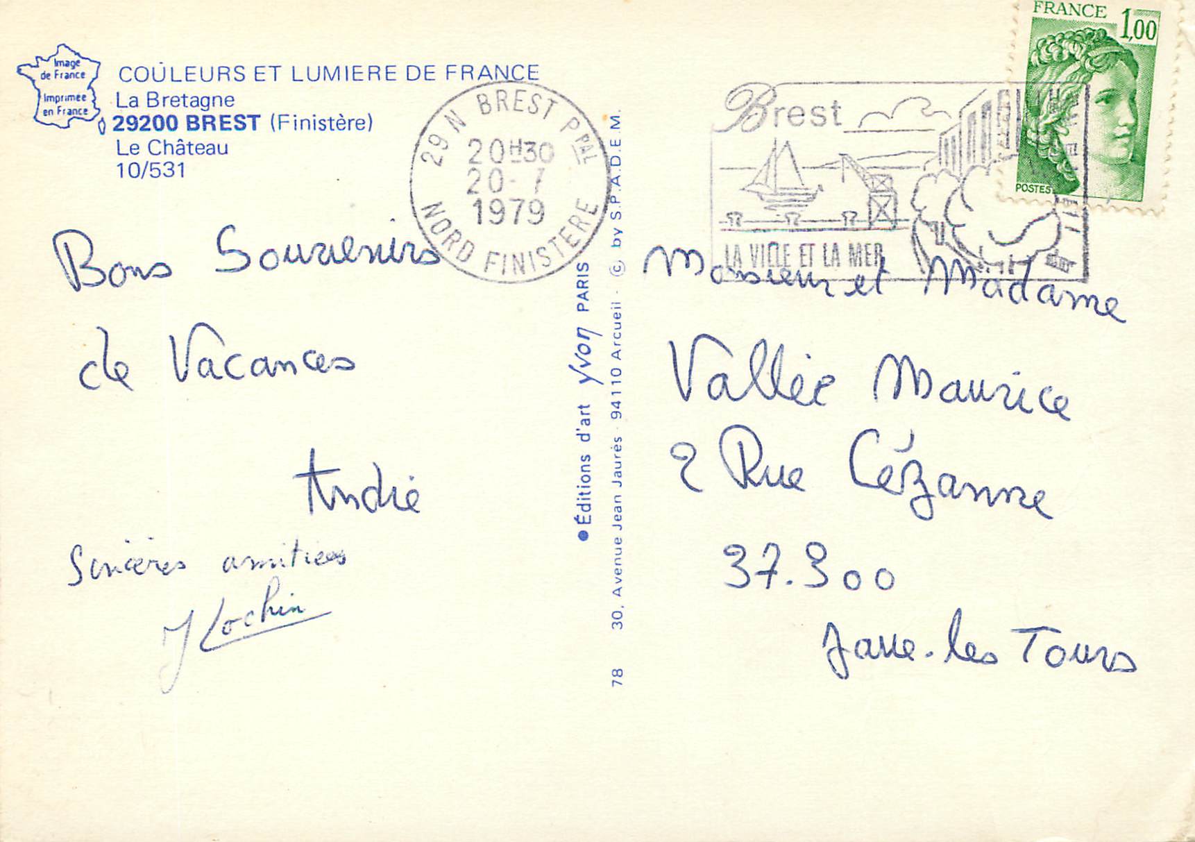CPM Couleur et Lumiere de France La Bretagne 29200 Brest ( Finistere ) Bateaux — Rückseite