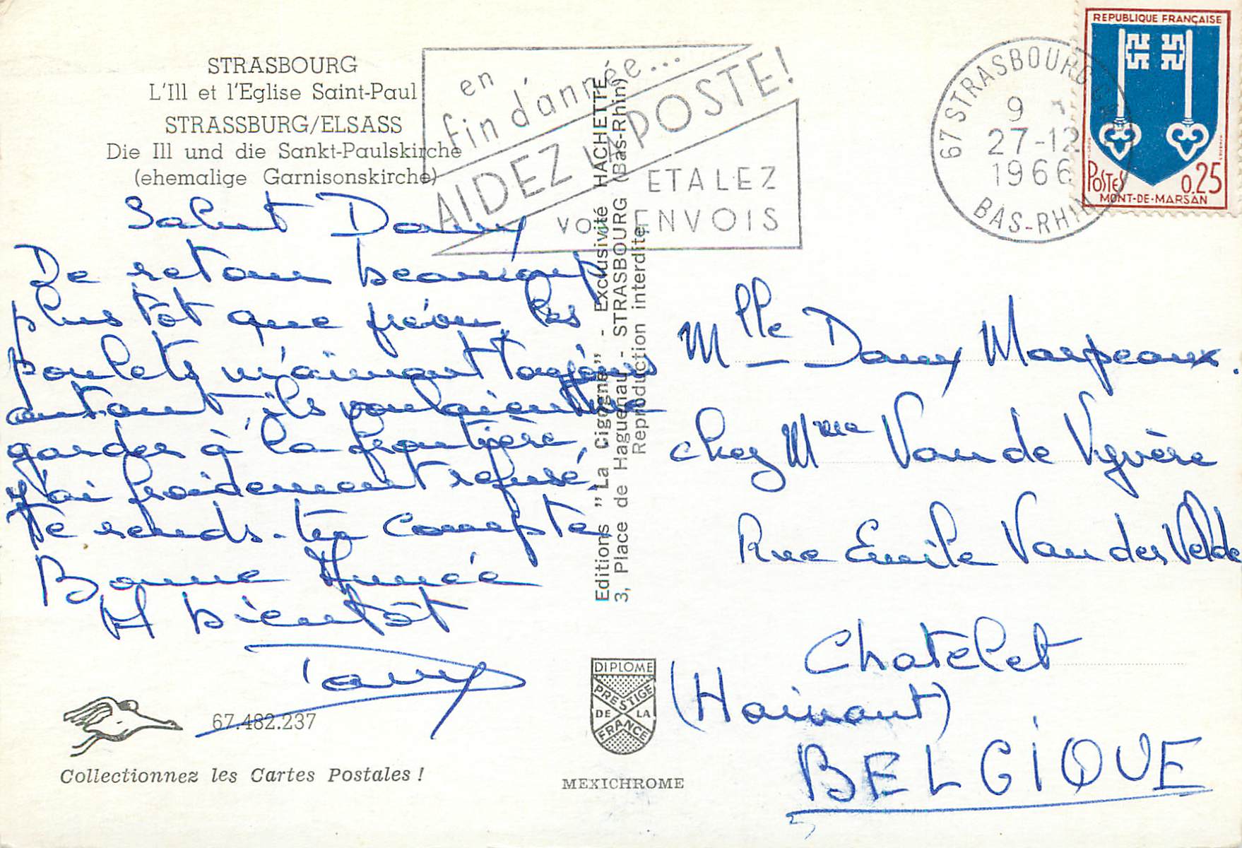 CPM Strasbourg l'Ile de l'Eglise Saint Paul — Rückseite