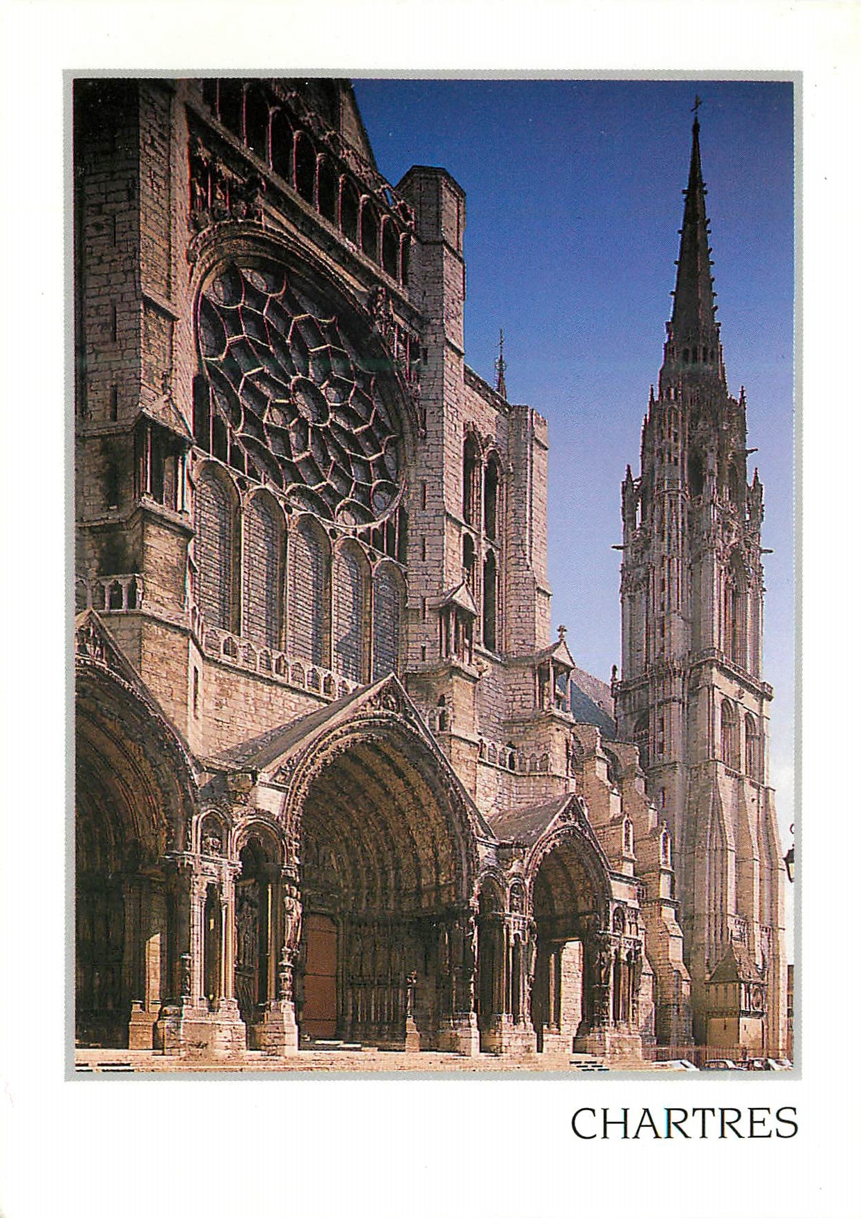 CPM Chartres Fleche Nord et cote Nord