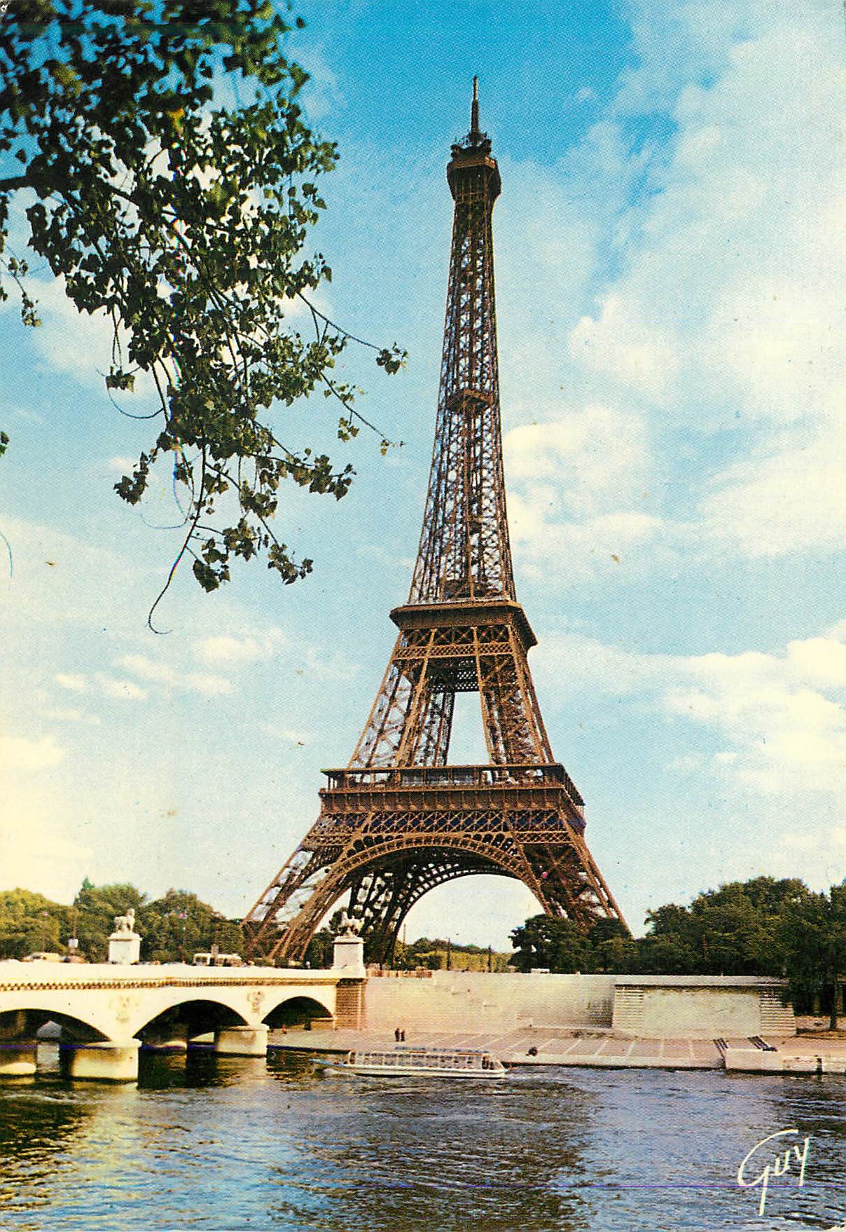 CPM Paris la Seine au Pont d'Iena et la Tour Eiffel(1887 1889)