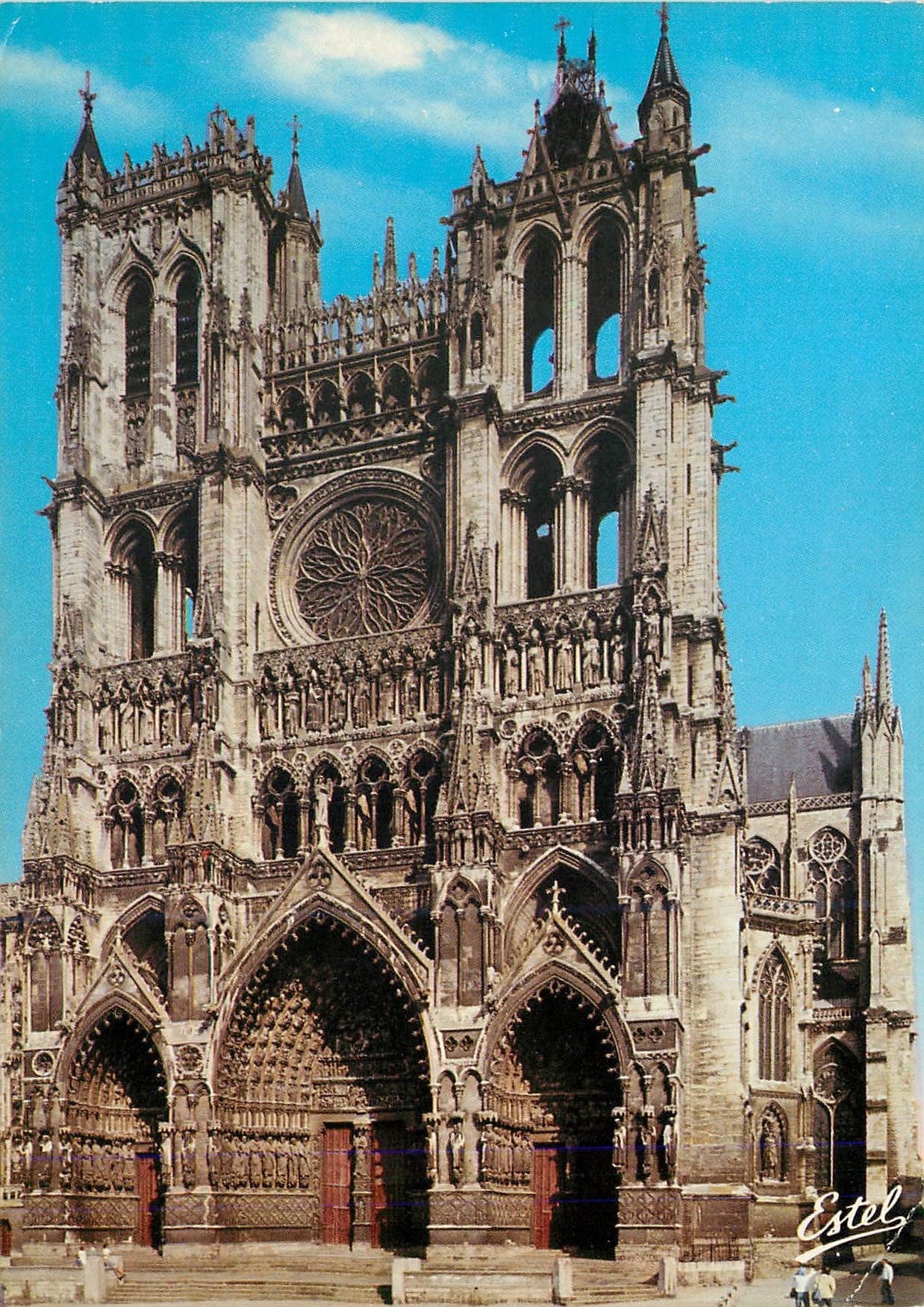 CPM En Picade Amiens(Somme) la Facade de la Cathedrale Notre Dame(1220-1280)