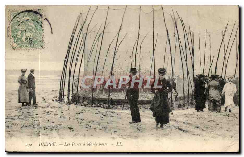 Dieppe — Les Parcs à marée basse — LL. n°242