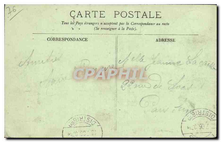 Dieppe — Les Parcs à marée basse — LL. n°242 — Verso