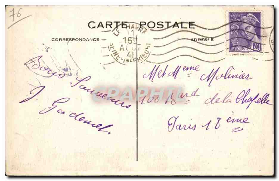 Le Havre CPA Le semaphore les remorqueurs a la jetee — Rückseite