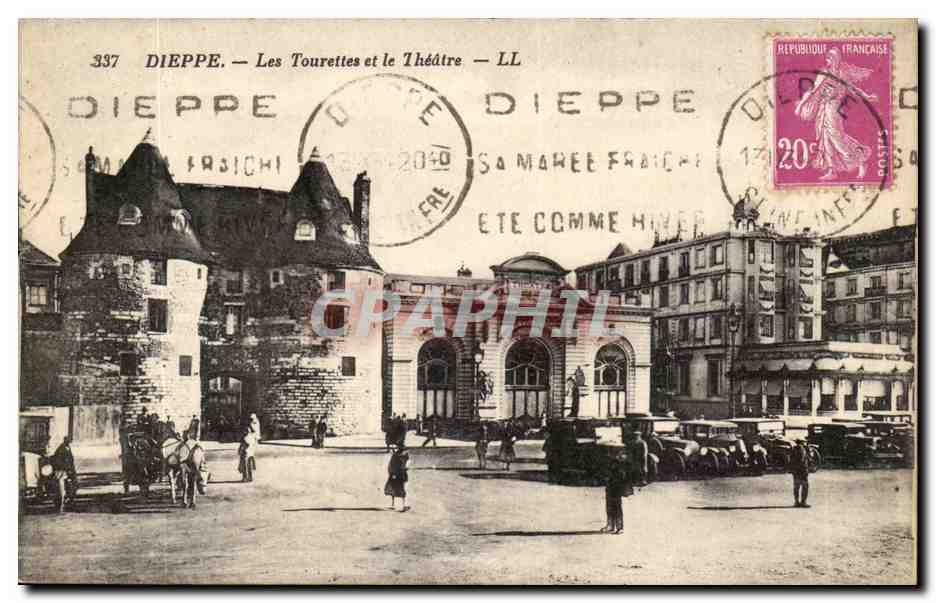 Dieppe CPA Les tourettes et le theatre