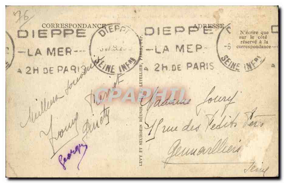 Dieppe — La Gare Maritime et le Steamer « Arundel » — LL — Verso