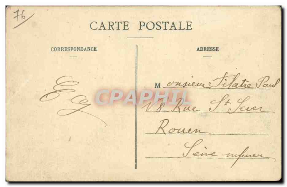 Neufchatel en Bray CPA Crue de la Bethune 24 janvier 1910 Rue du pont (inondations) — Rückseite