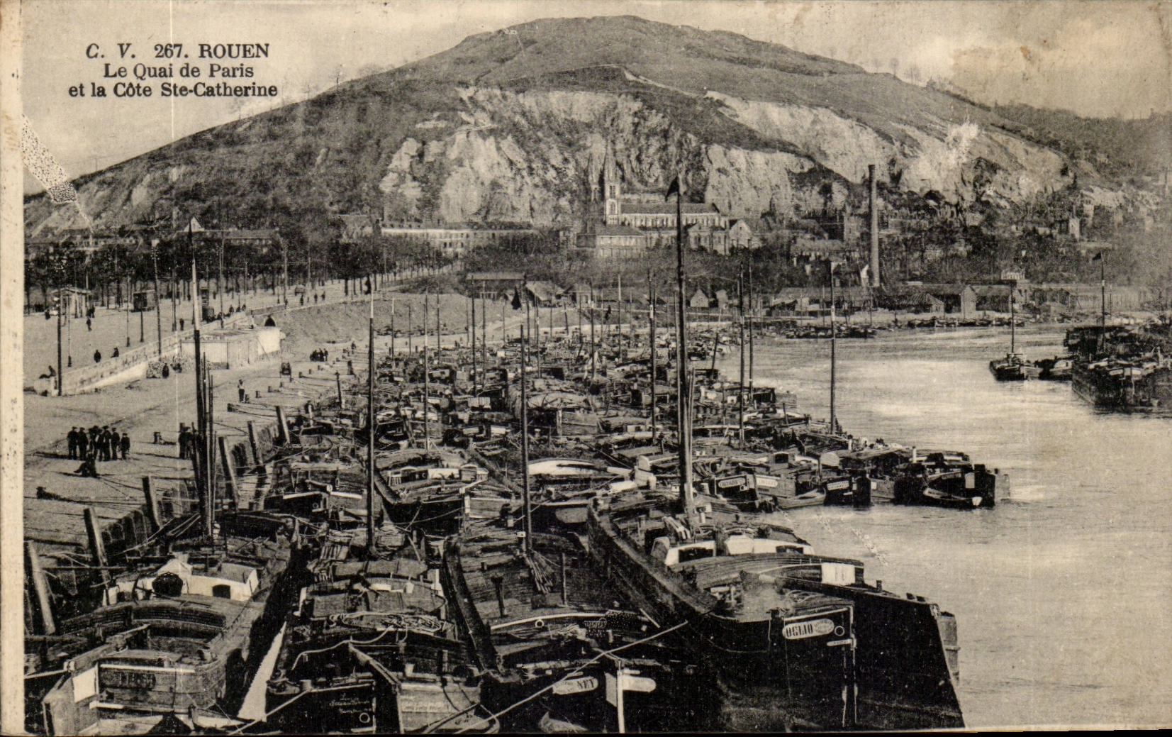 Rouen CPA le quai de Paris et la cote Ste CAtherine