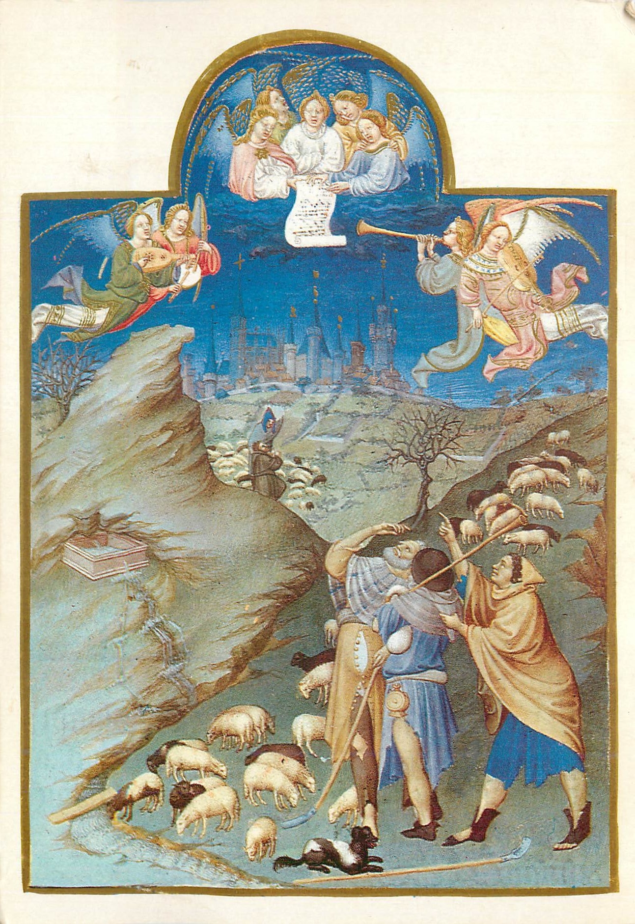 L'Annonce aux bergers — Extrait des « Très riches Heures du duc de Berry » — BICE, 1982