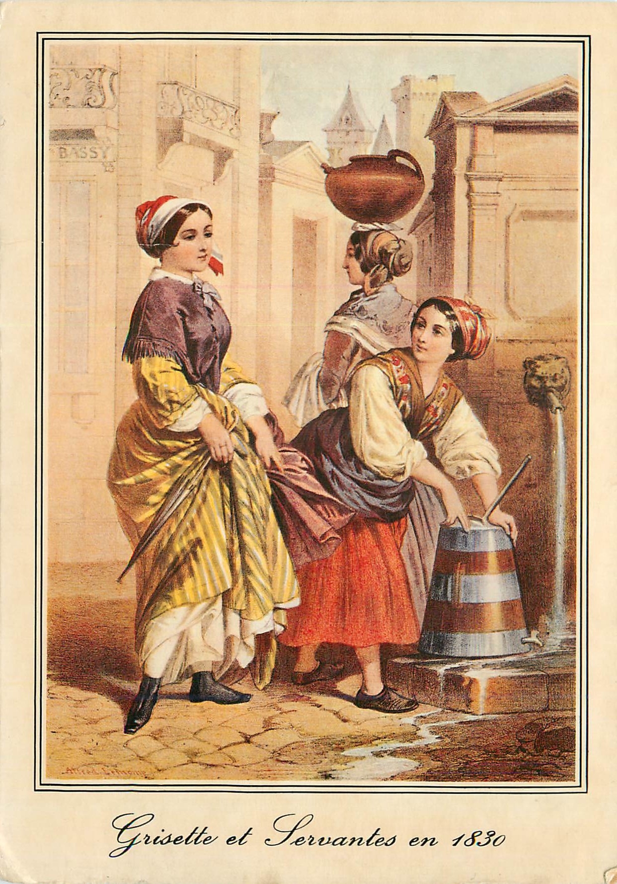 CPM Pays basque vieilles gravures grisettes et servantes en 1830