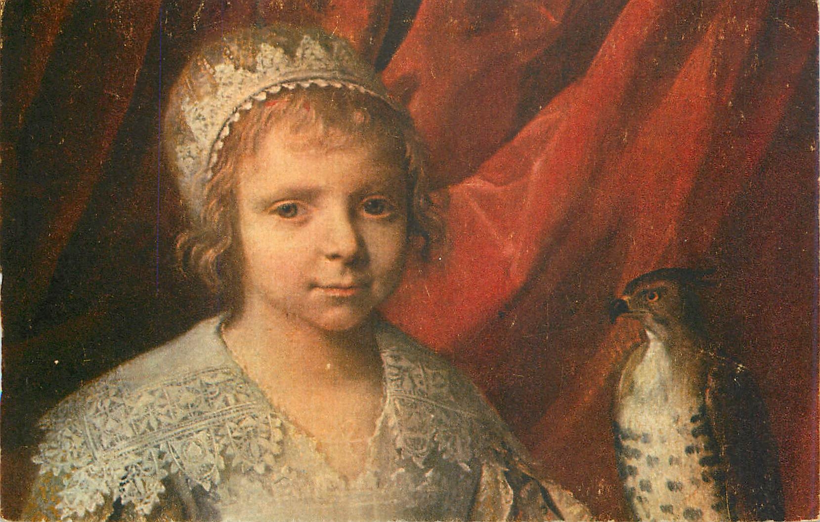 CPM Philippe de champaigne la fillette au faucon (detail) musee du louvre