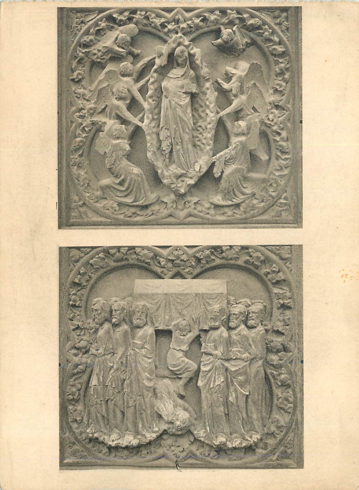 CPM Choeur (cote nord) bas relief assomption de la vierge cortege funebres Notre Dame de Paris