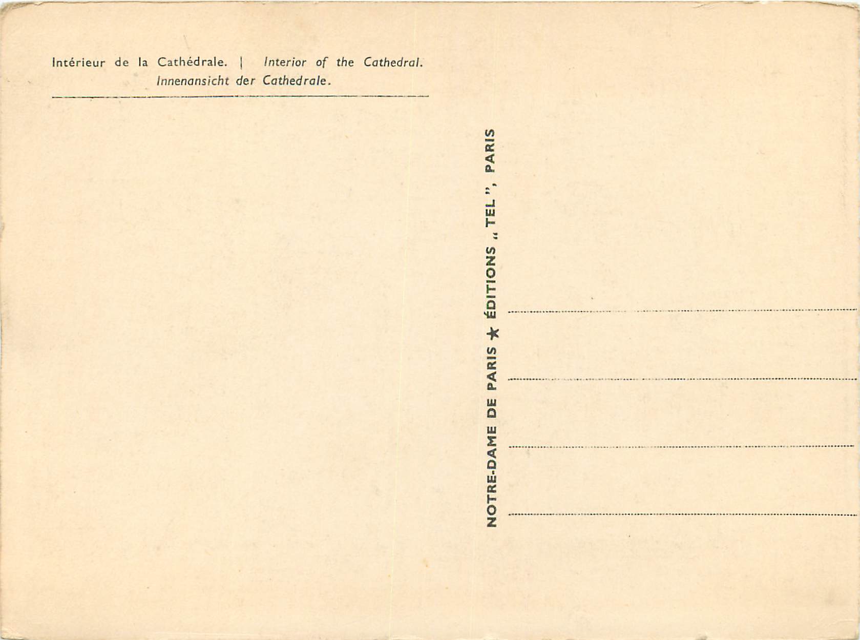 CPM Interieur de la cathedrale innenansicht der cathedrale Notre Dame de Paris — Verso