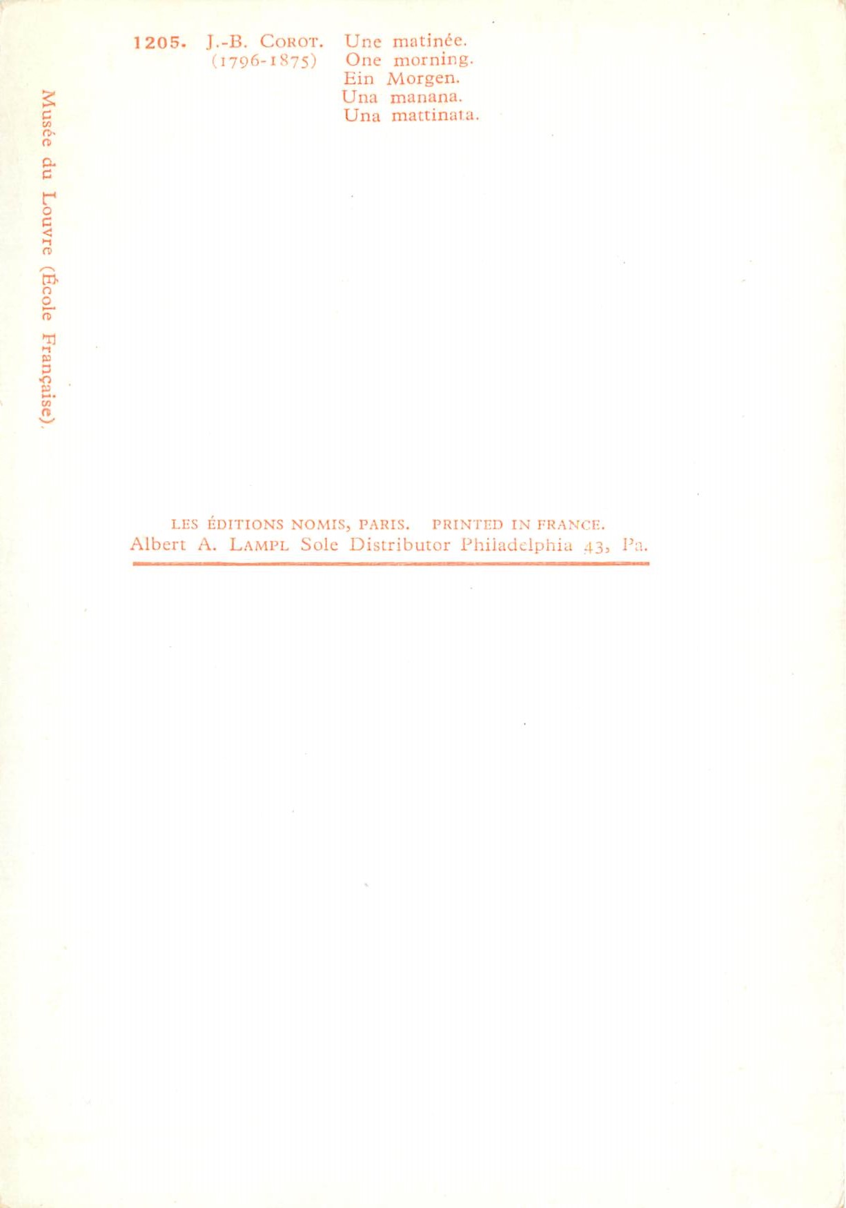 CPM J B Goror (1796 1875) une matinee — Verso