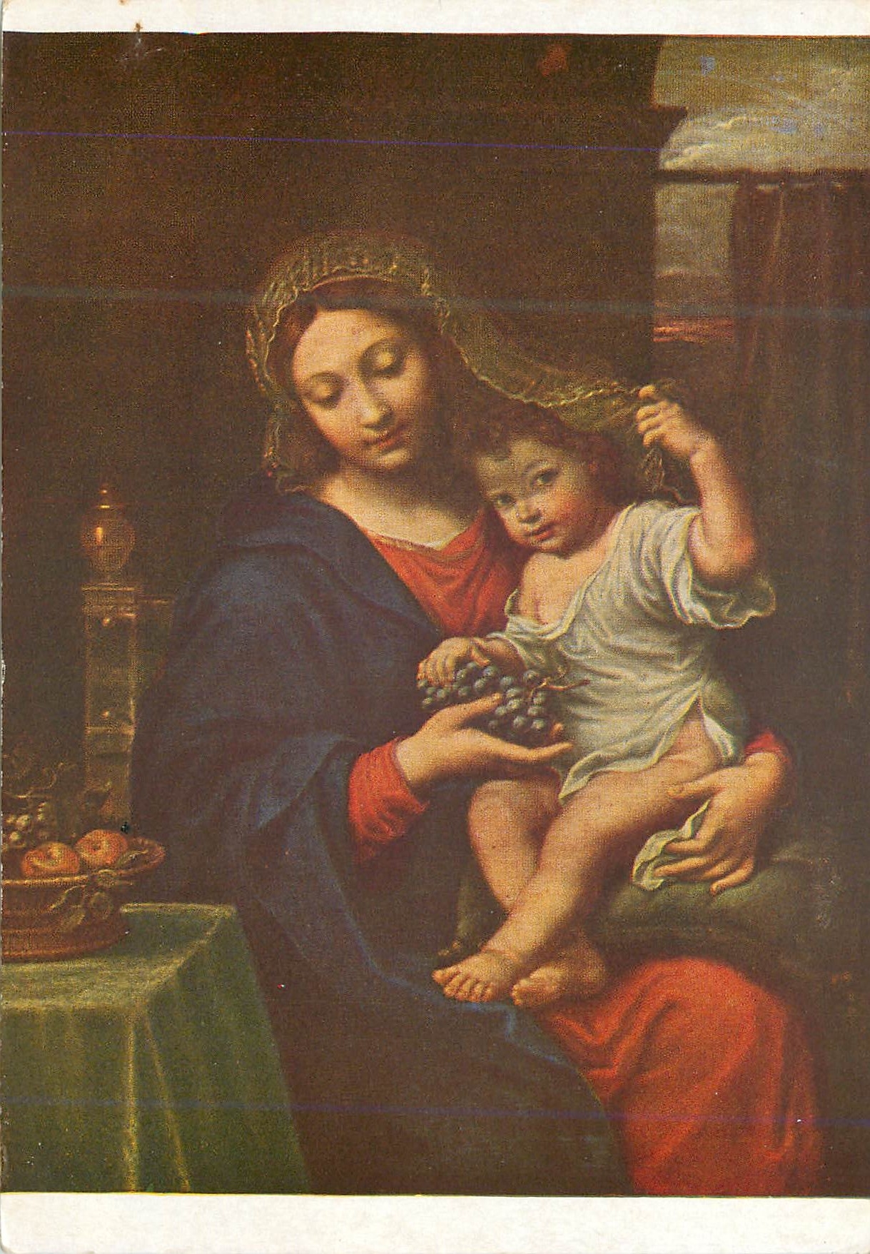 CPM Pierre mignard (1612 1695) la vierge a la grappe