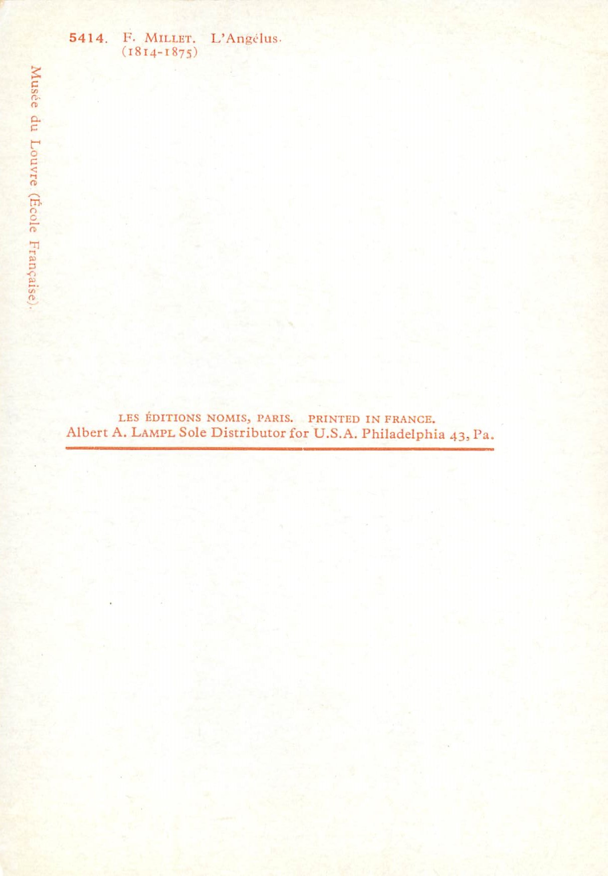 CPM E millet l'angelas (1814 1875) — Verso