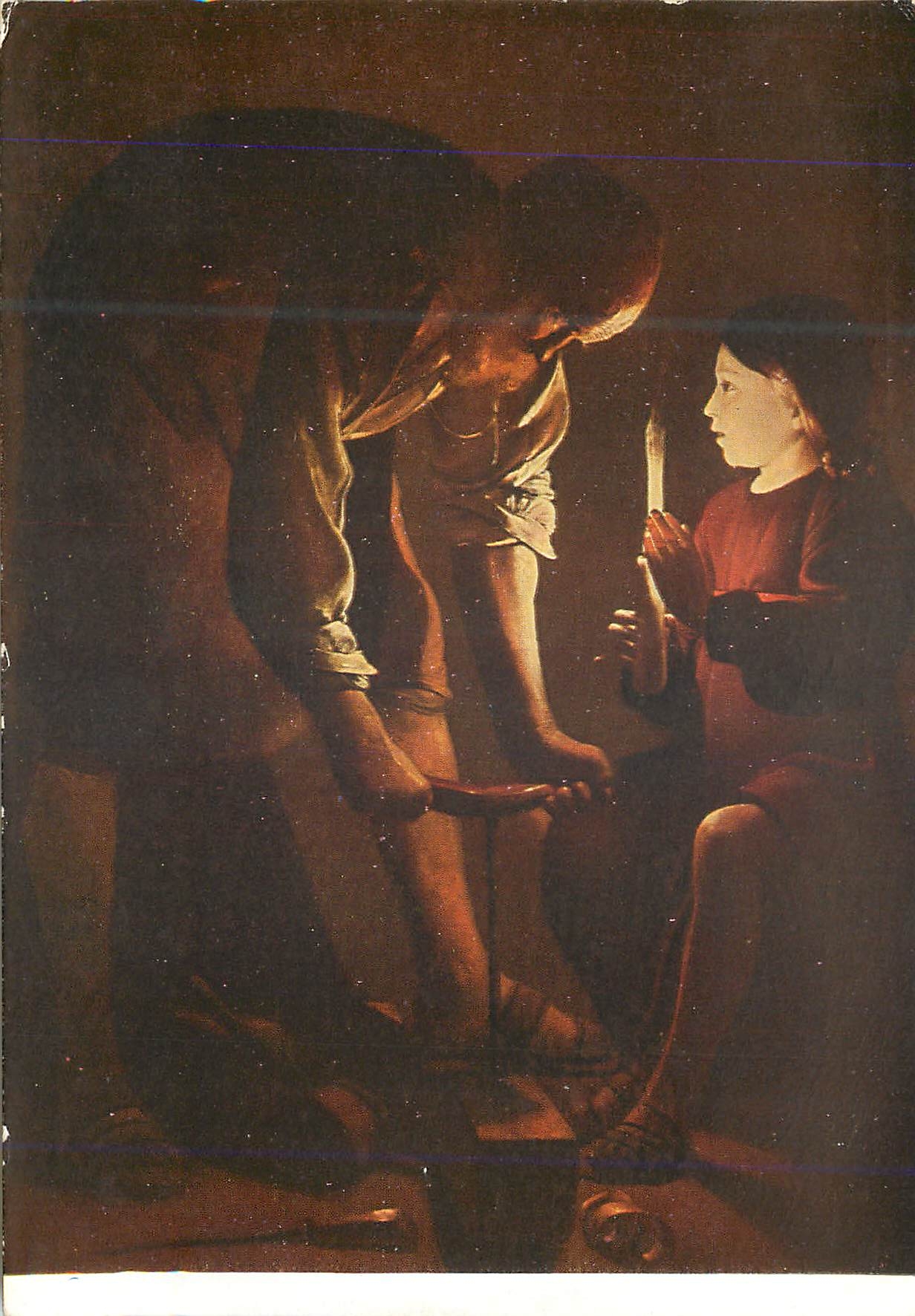 CPM Musee du Louvre Georges de la Tour Saint Joseph Charpentier