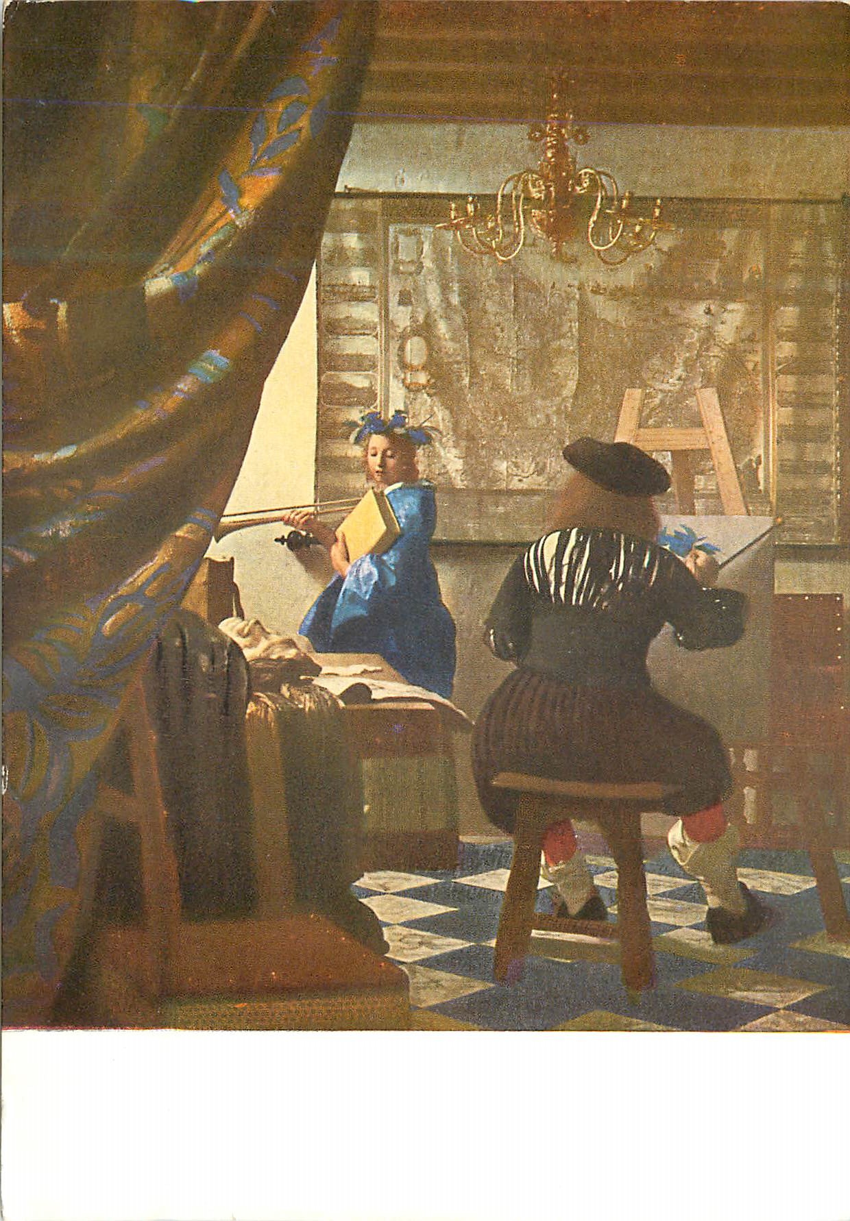 CPM Jan van der meer ou vermere de delft (1632 1675) le peintre dans son atelier