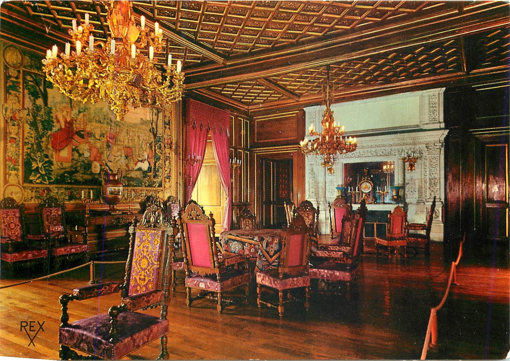 Le Château - Grand Salon — réception des rois de Navarre — Éditions REX, n°337