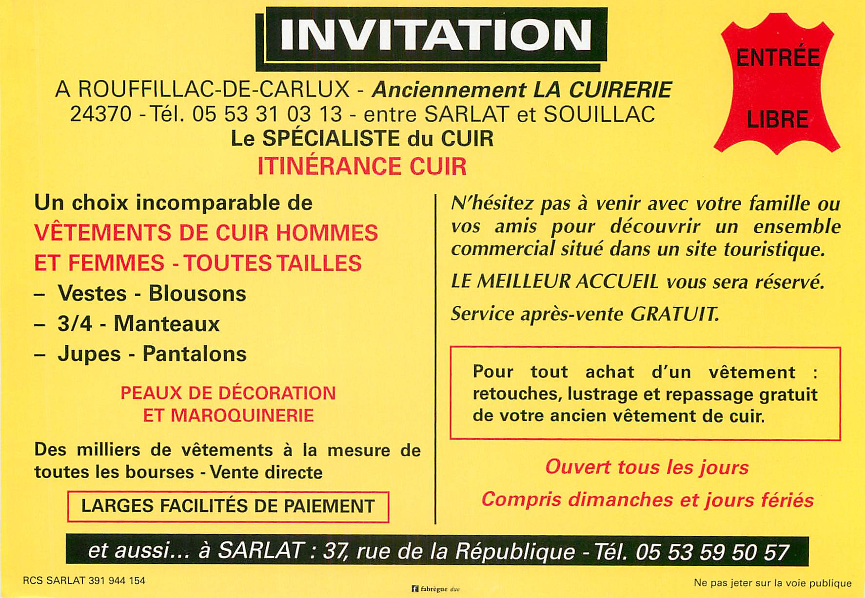 Trac Rouffillac de carlux La Cuirerie — Rückseite
