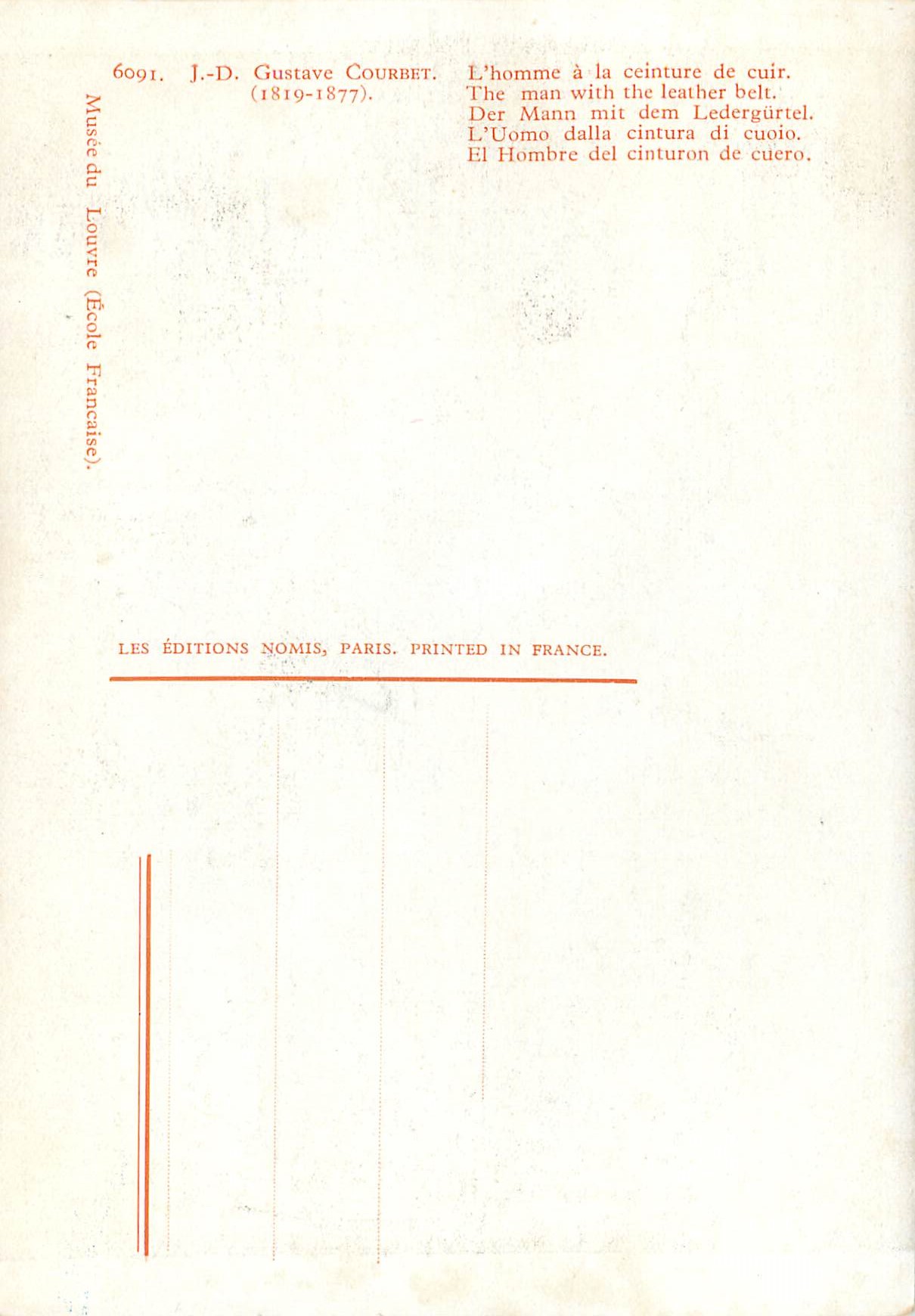 CPM J D Gustave Courret (1819 1877) l'homme a la ceinture de cuir — Verso